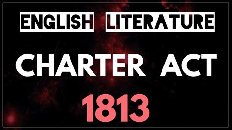 Charter Act Of 1813 YouTube