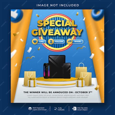 Premium Psd Giveaway Social Media Banner Template