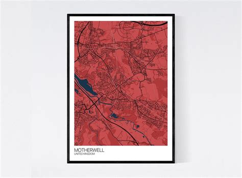 Motherwell Scotland City Map Art Print Many Styles 350gsm | Etsy