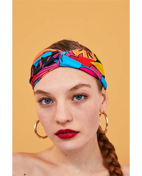 Image 1 Of Tropical Flower Turban Style Headband From Zara Headbands