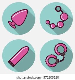 Vector Set Sex Toys Linear Flat Stock Vector Royalty Free 572205520