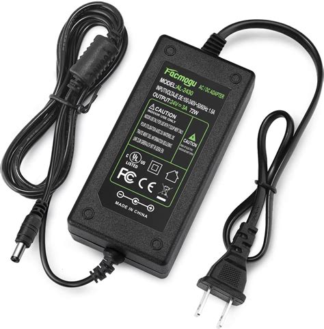 Facmogu Dc 24v 3a 72w Power Adapter 110 240v 50 60hz Ac To Dc 24 Volt