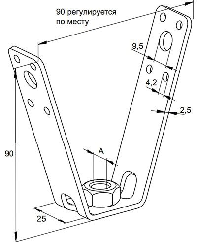 Кронштейн для профнастила Fischer TZ М8 064094, оцинкованная сталь ...
