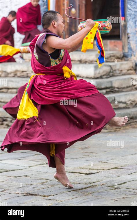 Prakhar Lhakhang Bumthang Bhutan Bhutanese Buddhist Monk Dancing