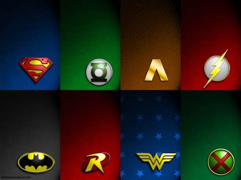 JLA Symbols - DC Comics Wallpaper (9263398) - Fanpop