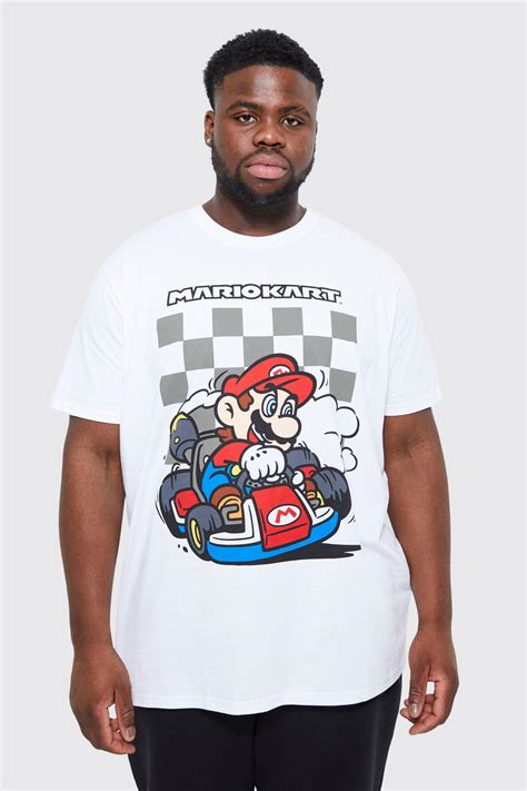 Boohoo Plus Mario Kart License T Shirt In White For Men Lyst