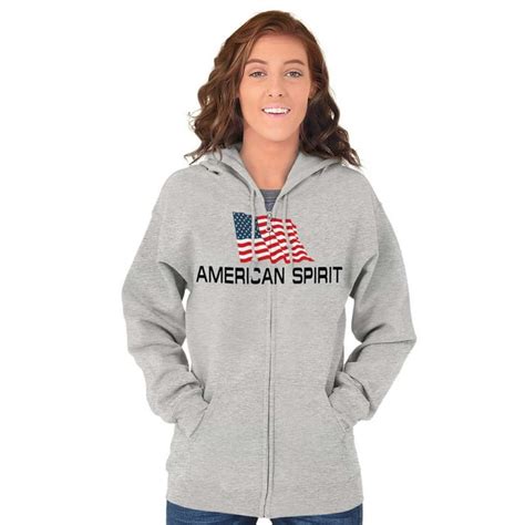 Patriotic American Spirit Usa Flag Zip Up Hoodie Mens Womens Brisco