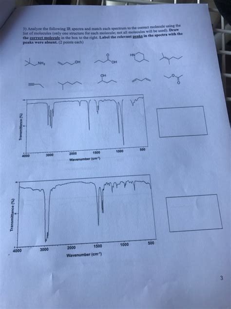 Solved Section No Your Name INFRARED SPECTROSCOPY PROBLEMS Chegg