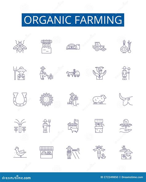 Organic Farming Line Icons Signs Set Design Collection Of Organic