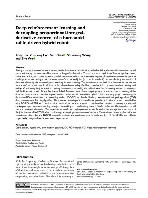 PDF Deep Reinforcement Learning And Decoupling Proportional Integral