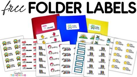 Free School Folder Labels For Teachers - Tunstall's Teaching