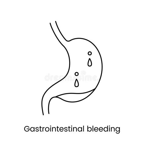 Gastrointestinal Bleeding Icon Line In Vector A Medical Illustration