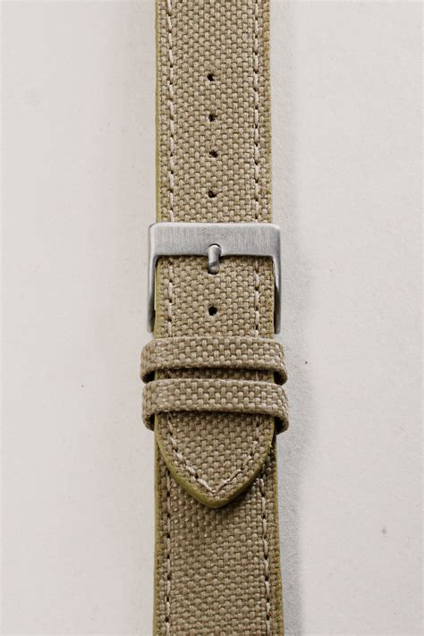 Beige Canvas Leather Watch Strap Amsterdam Watch Company