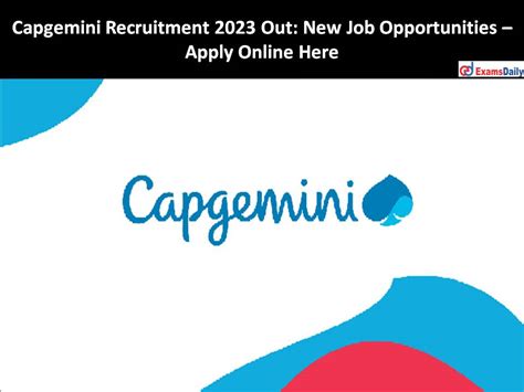 Capgemini Recruitment 2023 Out New Job Opportunities Apply Online