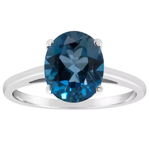 London Blue Topaz Ring Oval Shaped Ring Blue Topaz Jewelry Wedding