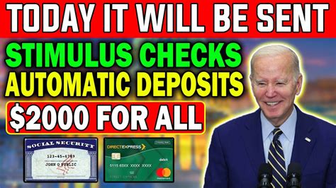 Today It Will Be Sent 2000 Stimulus Checks Automatic Deposits For Low