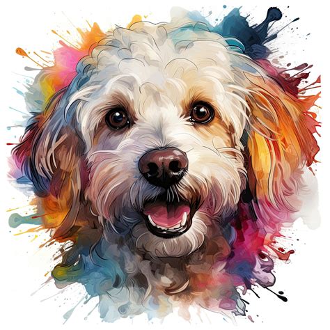 Watercolor Labradoodle clipart Generative Ai | Premium AI-generated image