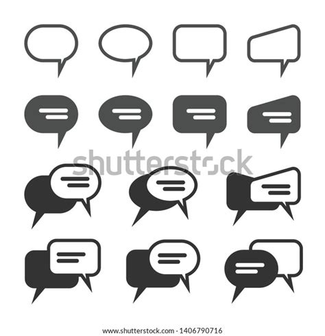 Chat Speech Bubble Icons Set Stock Vector Royalty Free 1406790716