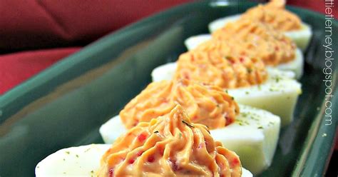 Olla Podrida Red Pepper Relish Deviled Eggs