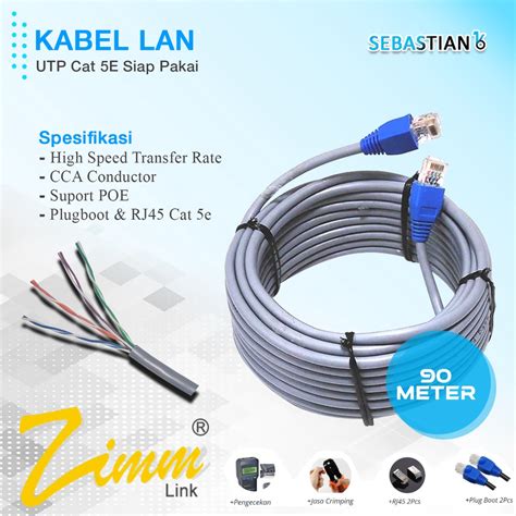 Jual Kabel Lan Utp Cat E Zimmlink Panjang Meter Siap Pakai Kabel Lan