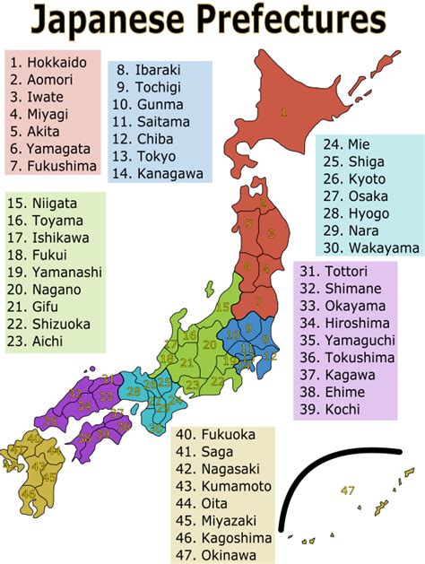 Map of Japanese Prefectures | Free SVG