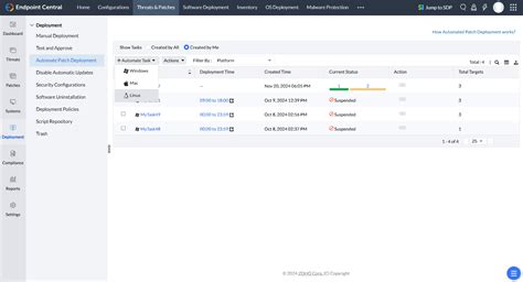 Linux Patch Deployment Endpoint Central