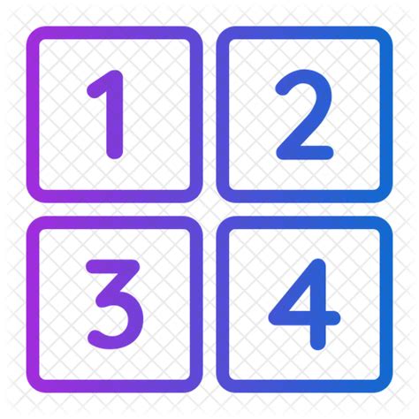 Number Block Icon Download In Gradient Style