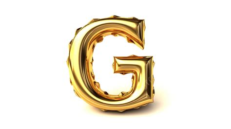 White Isolated Background With 3d Golden Alphabet G And Numerals