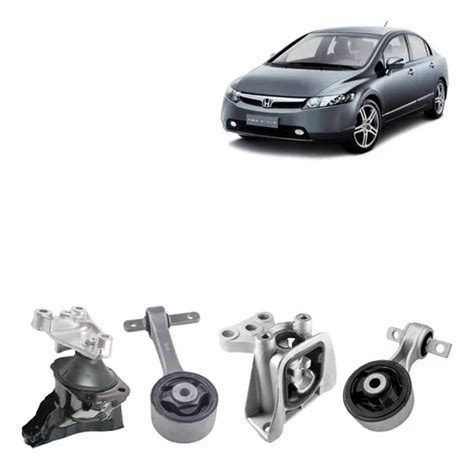 Kit Completo 4 Coxim Motor Cambio New Civic 2007 A 2011 Man