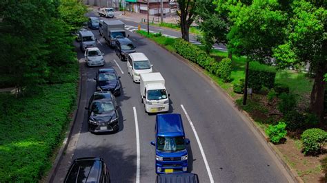 A Timelapse Of Traffic Jam At The Downtown Street In Tokyo Telephoto