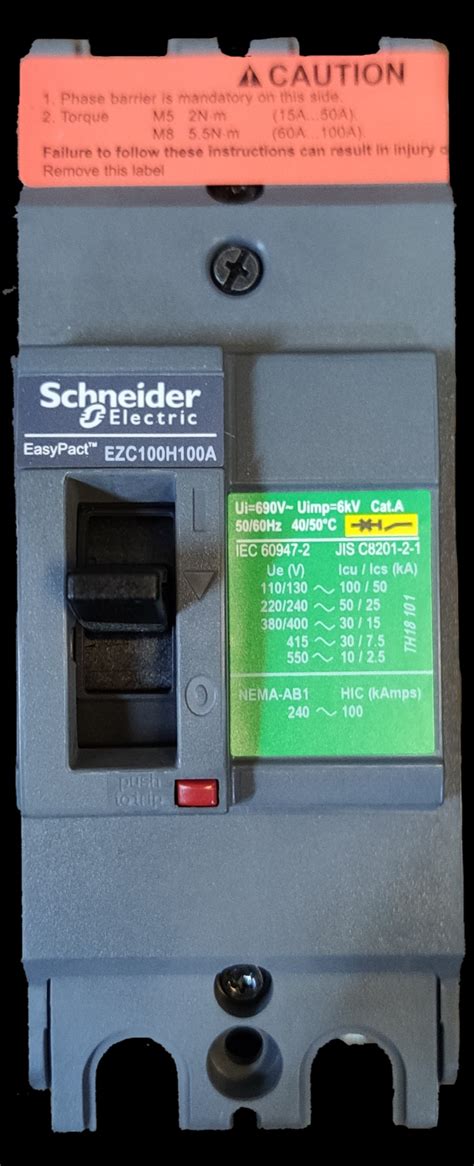 Schneider 100A 2 Pole Breaker Industrial Easy Pact 25A Single Phase