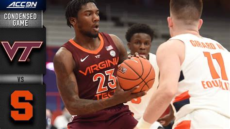 Virginia Tech Vs Syracuse Condensed Game 2020 21 Acc Men S Basketball Youtube