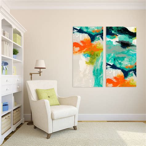 Tidal Abstract 2 Frameless // Free Floating Tempered Glass Panel ...