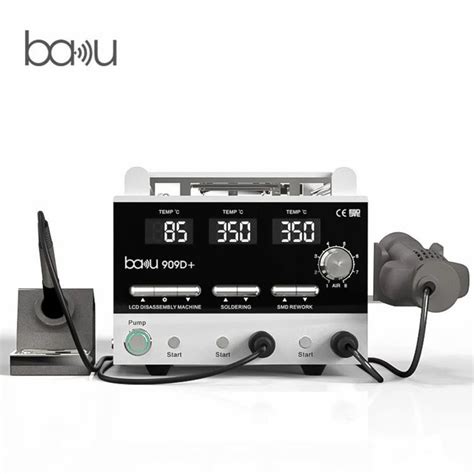 BAKU 909D 3 In 1 Rework Station Hot Air Gun Soldering Iron Mobile LCD Screen Separator At