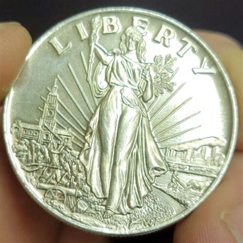 Liberty Round 1 Oz Silver Trade Unit One Troy Ounce 999 Fine Saint