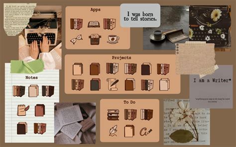 Writer Aesthetic Folder Icons Mac & Windows - Brown Folder Icons