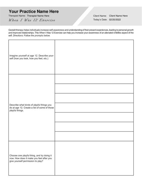 Gestalt Therapy Worksheets Bundle