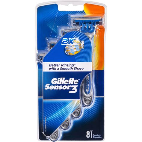 Gillette Sensor 3 Disposable Shaving Razor 8 Pack Woolworths