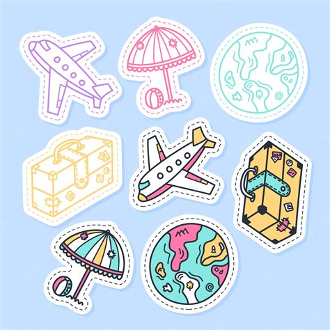 Premium Vector | Set of travel stickers handwritten collection in ...