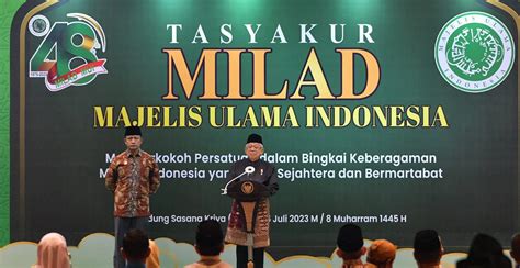 Hadiri Milad Ke Majelis Ulama Indonesia Wapres Tekankan Pentingnya