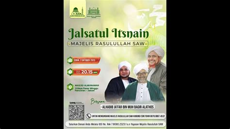 Live Onmajelis Rasulullah Saw Jalsatul Itsnain Youtube