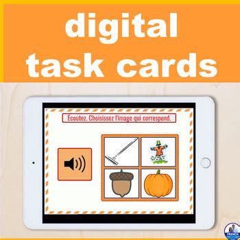 French Fall Vocabulary Boom Learning Digital Task Cards TpT