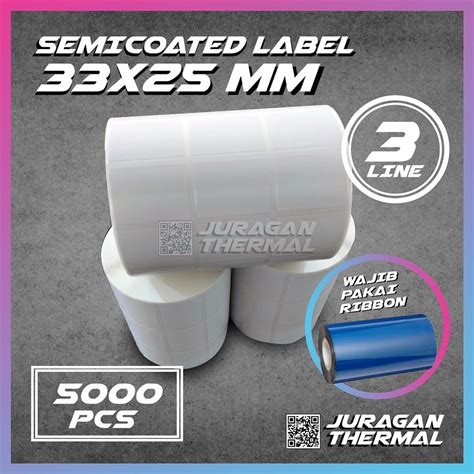 Jual Sticker Label Semicoated X Mm Line Kertas Stiker Barcode