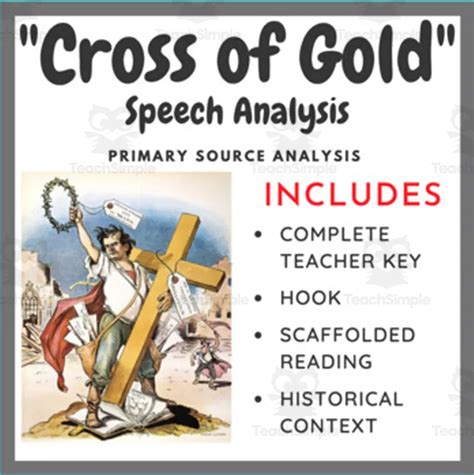 Cross Of Gold Speech Primary Source Analysis By Teach Simple