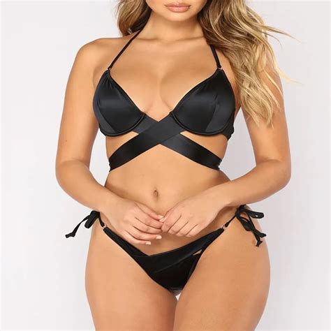 Summer Women High Cut Swimwear Adjustable Mini Micro String Microkini Beach Bikini Brazilian