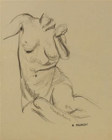 Nicolas Poliakoff Nudo Disegno A Matita Su Carta X