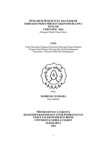 Pengaruh Pendapatan Asli Daerah Terhadap Pertumbuhan Ekonomi Di Jawa