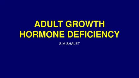 Adult Growth Hormone Deficiency Ppt Download