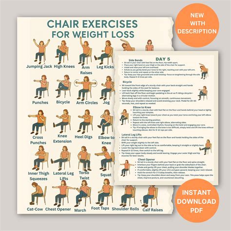 Free Printable Yoga Chair Exercises For Seniors with Pictures - FREE