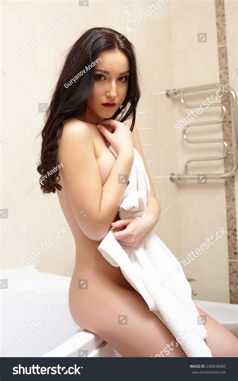 Attractive Brunette Posing Nude Bathroom Stock Photo 299838485 Shutterstock